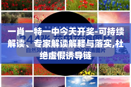 一肖一特一中今天开奖-可持续解读、专家解读解释与落实,杜绝虚假诱导链